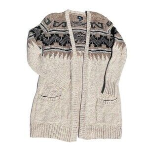 American Eagle outfitters Aztec Cardigan Sweater W Pockets Open Front Small Knit